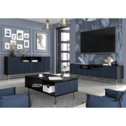 Dressoir Ravenna F Painted MDF 87x200x42 Blauw -VIDAL Salle De Bain Winkel 1000088436 0103