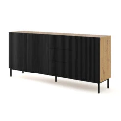 Dressoir Ravenna B Foil MDF 89x200x42 Zwart/Beige