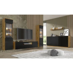 Dressoir Aura 89x198x41 Zwart -VIDAL Salle De Bain Winkel 1000088441 0103