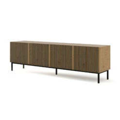 TV Meubel Ravenna F Painted MDF 58x200x42 Zwart