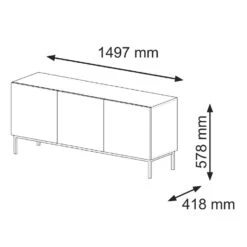TV Meubel Ravenna B Foil MDF 58x150x42 Zwart -VIDAL Salle De Bain Winkel 1000088498 0102