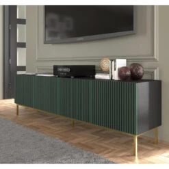 TV Meubel Ravenna F Painted MDF 58x200x42 Groen/Goud -VIDAL Salle De Bain Winkel 1000088527 0102