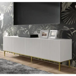 TV Meubel Ravenna B Foil MDF 58x200x42 Wit/Goud -VIDAL Salle De Bain Winkel 1000088528 0102