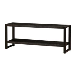 TV Meubel Montana Black 150cm - Mangohout - Zwart - Rechthoekig