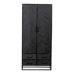 Kast Sienna 90cm - Mangohout - Zwart - Rechthoekig -VIDAL Salle De Bain Winkel 1000088676 0103