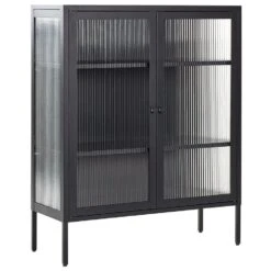 Beliani Sideboard LERRYN - Zwart Staal