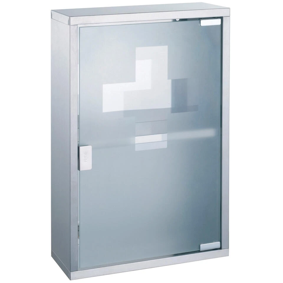 MSV Medicijnenkastje/EHBO Spullen - Rvs Met Glas - 30 X 45 X 12 Cm 1 MSV Medicijnenkastje/EHBO Spullen - Rvs Met Glas - 30 X 45 X 12 Cm