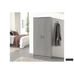 Rousseau Opbergkast Ray 80cm Met 2 Deuren En 4 Legplanken - Grijze Eik