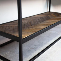 Industrieel TV-meubel Visgraat Bruin Sylvie - 180x180x40 Cm - Teakhout - Bruin -VIDAL Salle De Bain Winkel 1000093606 0103