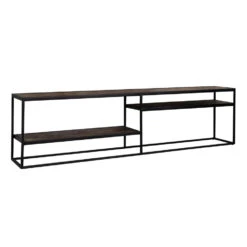 Industrieel TV-meubel Visgraat Bruin Sylvie - 180x180x40 Cm - Teakhout - Bruin