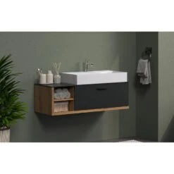 Hioshop Wastafel Synnax - Eik Decor. -VIDAL Salle De Bain Winkel 1000093953 0111