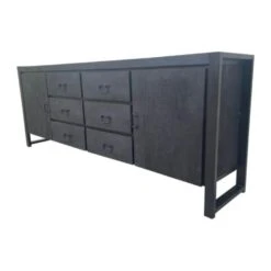 Furndea Odeon Dressoir Industrieel Zwart - 40x200x80 Cm -VIDAL Salle De Bain Winkel 1000094103 0102