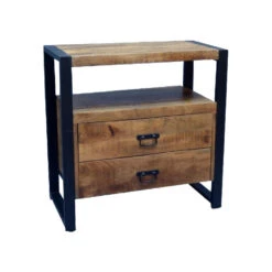 Nobe Interiors Britt 2 Lades Kast Industrieel - 40x80x80 Cm