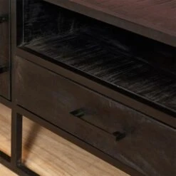 Furndea Morada Tv Meubel Industrieel Zwart - 45x180x50 Cm -VIDAL Salle De Bain Winkel 1000094119 0103