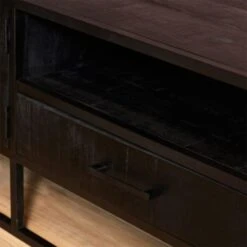 Furndea Morada Tv Meubel Industrieel Zwart - 45x240x50 Cm -VIDAL Salle De Bain Winkel 1000094127 0103