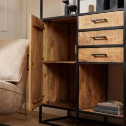 Furndea Morada Vakkenkast Xl Industrieel Naturel - 45x160x200 Cm -VIDAL Salle De Bain Winkel 1000094138 0103