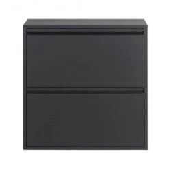 Pippen Industrieel Schoenenkast 2 Vakken Zwart Metaal - 22,5x75x77,5 Cm -VIDAL Salle De Bain Winkel 1000094165 0103