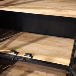 Cavetown Smalle Vitrinekast Garcia Industrieel Zwart Hout - 44x80x185 Cm -VIDAL Salle De Bain Winkel 1000094169 0103