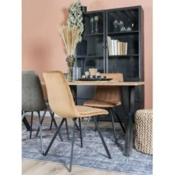 Romy Vitrinekast Industrieel Zwart - 35x120x200 Cm -VIDAL Salle De Bain Winkel 1000094246 0103