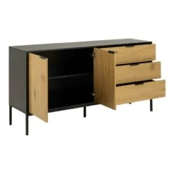 Sohome Dressoir Joannie - Met 3 Lades - Eiken En Metaal - 160cm -VIDAL Salle De Bain Winkel 1000094502 0102