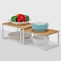 ACAZA Kruidenrek, Set Van 2, Keukenplank, Van Metaal En Bamboe 6 ACAZA Kruidenrek, Set Van 2, Keukenplank, Van Metaal En Bamboe -VIDAL Salle De Bain Winkel 1000095682 0103