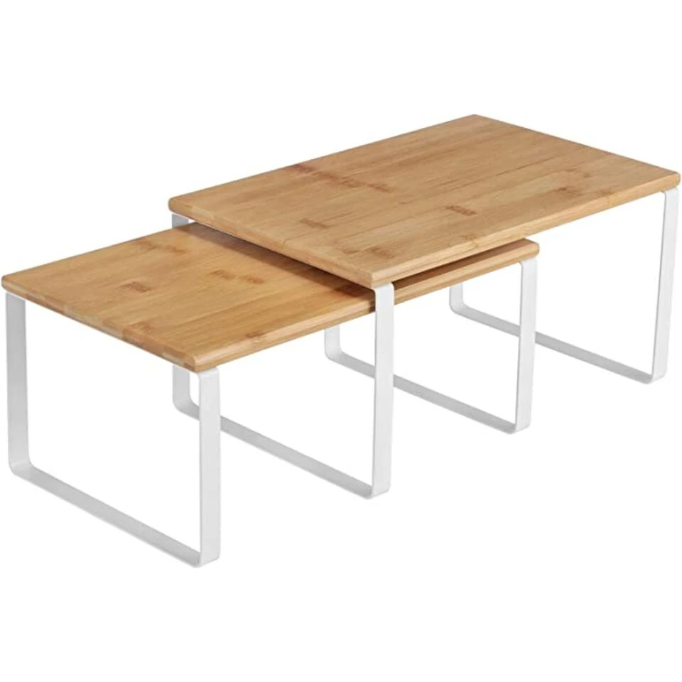 ACAZA Kruidenrek, Set Van 2, Keukenplank, Van Metaal En Bamboe 1 ACAZA Kruidenrek, Set Van 2, Keukenplank, Van Metaal En Bamboe