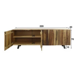 Dressoir Neva Notenhout 4-deurs - 220x220x75 Cm - Notenhout - Bruin -VIDAL Salle De Bain Winkel 1000095697 0103