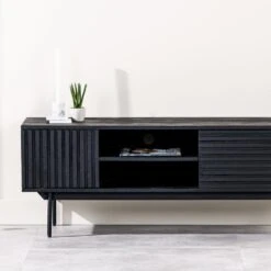 Kaplan Tv-meubel 140cm - Hout - Zwart -VIDAL Salle De Bain Winkel 1000096016 0102