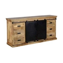 Dressoir Newark 160cm Dubbele Deurtjes - Mangohout - Bruin - Rechthoekig -VIDAL Salle De Bain Winkel 1000096825 0102