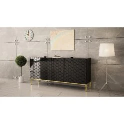 Dressoir Hexa 76x160x37 Zwart -VIDAL Salle De Bain Winkel 1000098192 0103