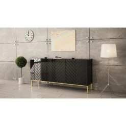 Dressoir Gala 76x160x37 Zwart -VIDAL Salle De Bain Winkel 1000098198 0103