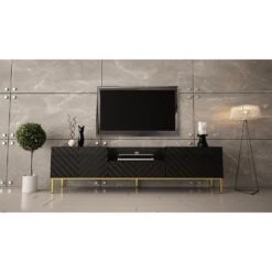 TV Meubel Gala 52x190x37 Zwart -VIDAL Salle De Bain Winkel 1000098206 0102