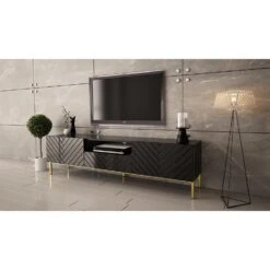 TV Meubel Gala 52x190x37 Zwart -VIDAL Salle De Bain Winkel 1000098206 0103