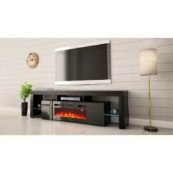 TV Meubel Soleo 57x200x35 Zwart -VIDAL Salle De Bain Winkel 1000098214 0103