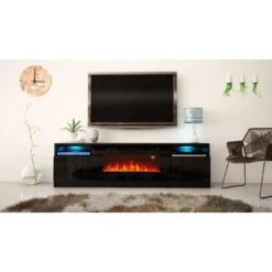 TV Meubel York 57x200x35 Zwart -VIDAL Salle De Bain Winkel 1000098217 0102