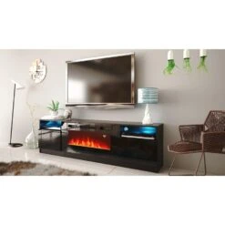 TV Meubel York 57x200x35 Zwart -VIDAL Salle De Bain Winkel 1000098217 0103