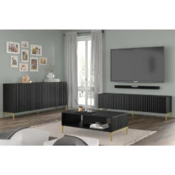 Dressoir WAVE 87x200x42 Zwart -VIDAL Salle De Bain Winkel 1000098352 0102