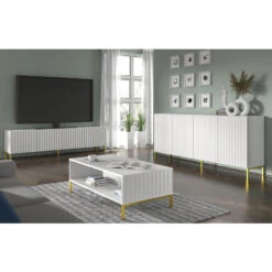 Dressoir WAVE 87x200x42 Wit -VIDAL Salle De Bain Winkel 1000098354 0102