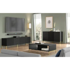 Dressoir SURF 87x150x42 Zwart -VIDAL Salle De Bain Winkel 1000098355 0103