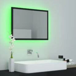 VidaXL Badkamerspiegel LED 60x8,5x37 Cm Acryl Hoogglans Zwart -VIDAL Salle De Bain Winkel 102f1ed4c99841909f8101f78ccaa424