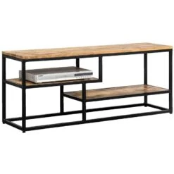 TV-dressoir Kyan - Zwart/naturel - 50x120x35 Cm -VIDAL Salle De Bain Winkel 10600657 0330