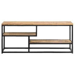TV-dressoir Kyan - Zwart/naturel - 50x120x35 Cm