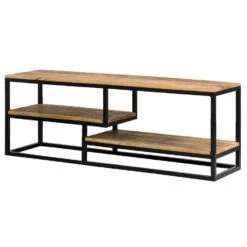 TV-dressoir Kyan - Zwart/naturel - 50x150x35 Cm -VIDAL Salle De Bain Winkel 10600658 0302