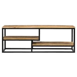 TV-dressoir Kyan - Zwart/naturel - 50x150x35 Cm