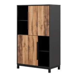 Kast Luc 2 Deuren - Antraciet/eikenkleur - 150x91x48 Cm -VIDAL Salle De Bain Winkel 10604810 0301