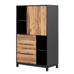 Kast Luc - Antraciet/eikenkleur - 150x90x48 Cm -VIDAL Salle De Bain Winkel 10604815 0301