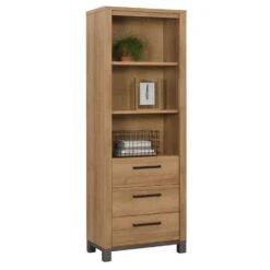 Kast Finn 3-lades - Licht Eikenkleur - 40x71x196 Cm -VIDAL Salle De Bain Winkel 10606415 0330