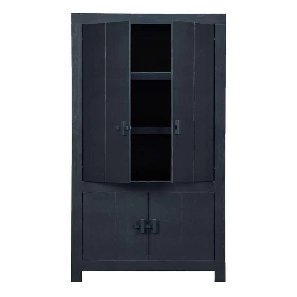 WOOOD Dichte Kast Benson - Matzwart - 200x115x37 Cm 3 WOOOD Dichte Kast Benson - Matzwart - 200x115x37 Cm - Afbeelding 3