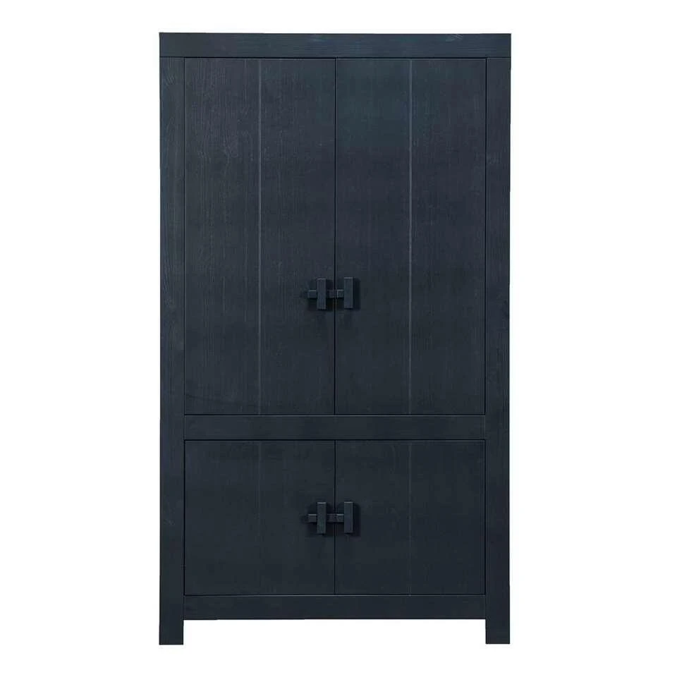 WOOOD Dichte Kast Benson - Matzwart - 200x115x37 Cm 1 WOOOD Dichte Kast Benson - Matzwart - 200x115x37 Cm