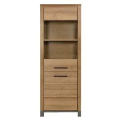 Vitrine Finn - Licht Eikenkleur - 40x71x196 Cm